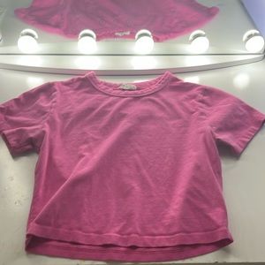 Pink cotton on tight fitting cropped top